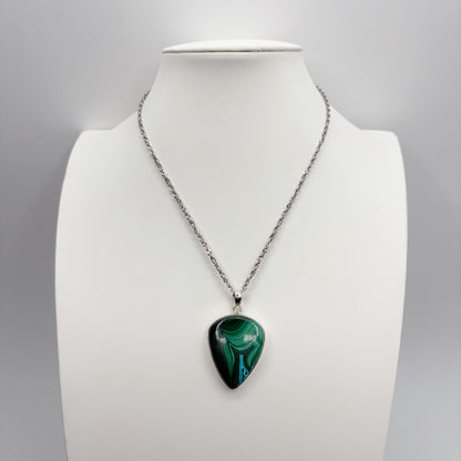 Ciondolo Malachite Triangolare - Argento 925