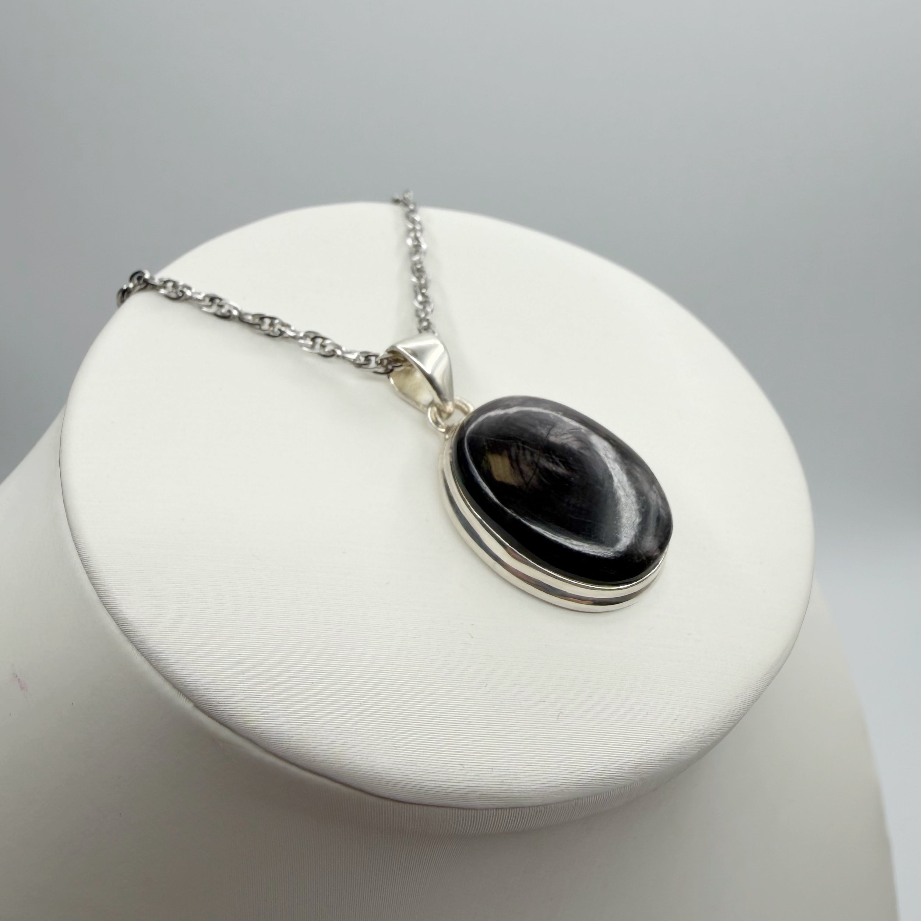 Ciondolo Iperstene Argento 925 - Ovale