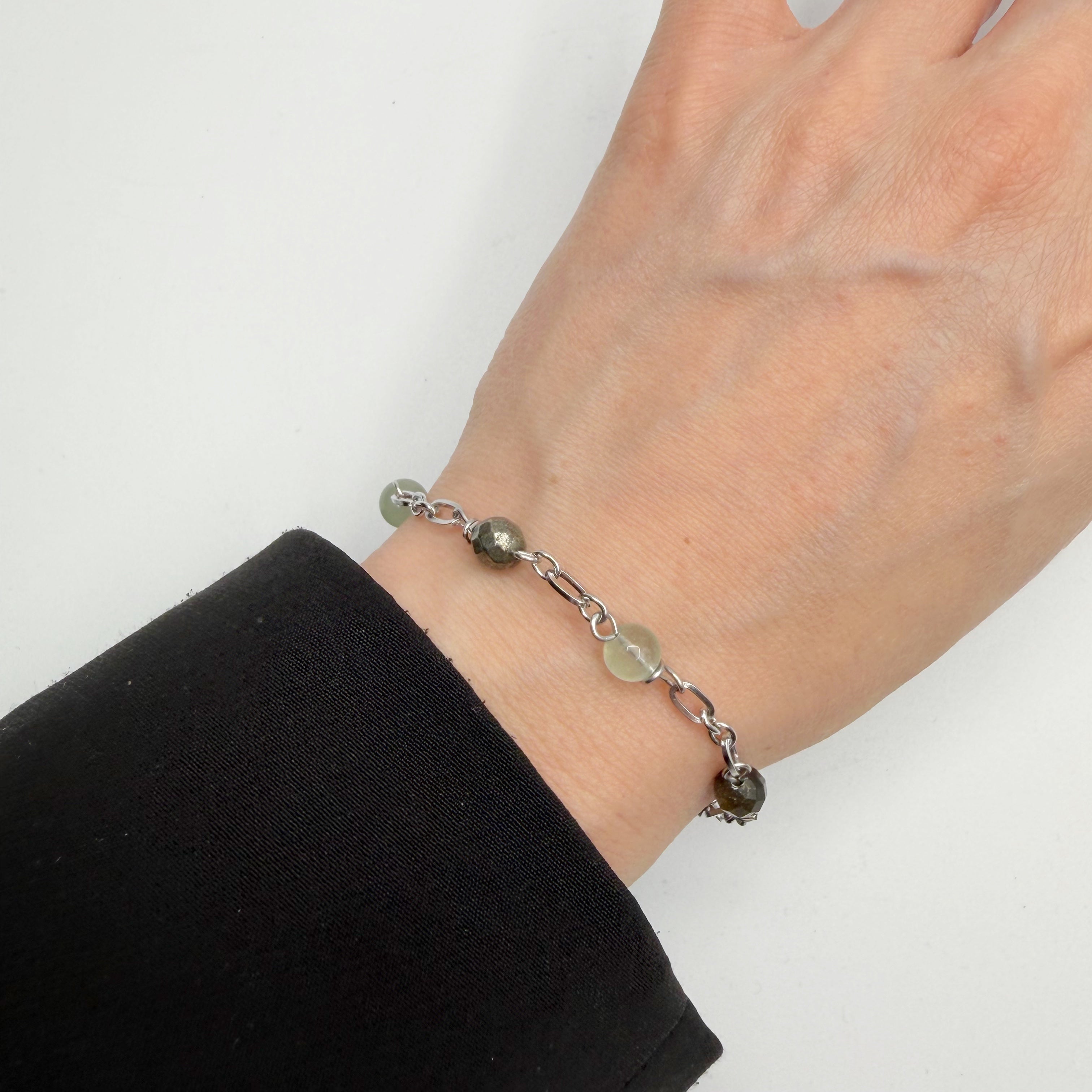Bracciale Fortuna Magica - pirite, ossidiana, fluorite, avventurina - LIMITED EDITION