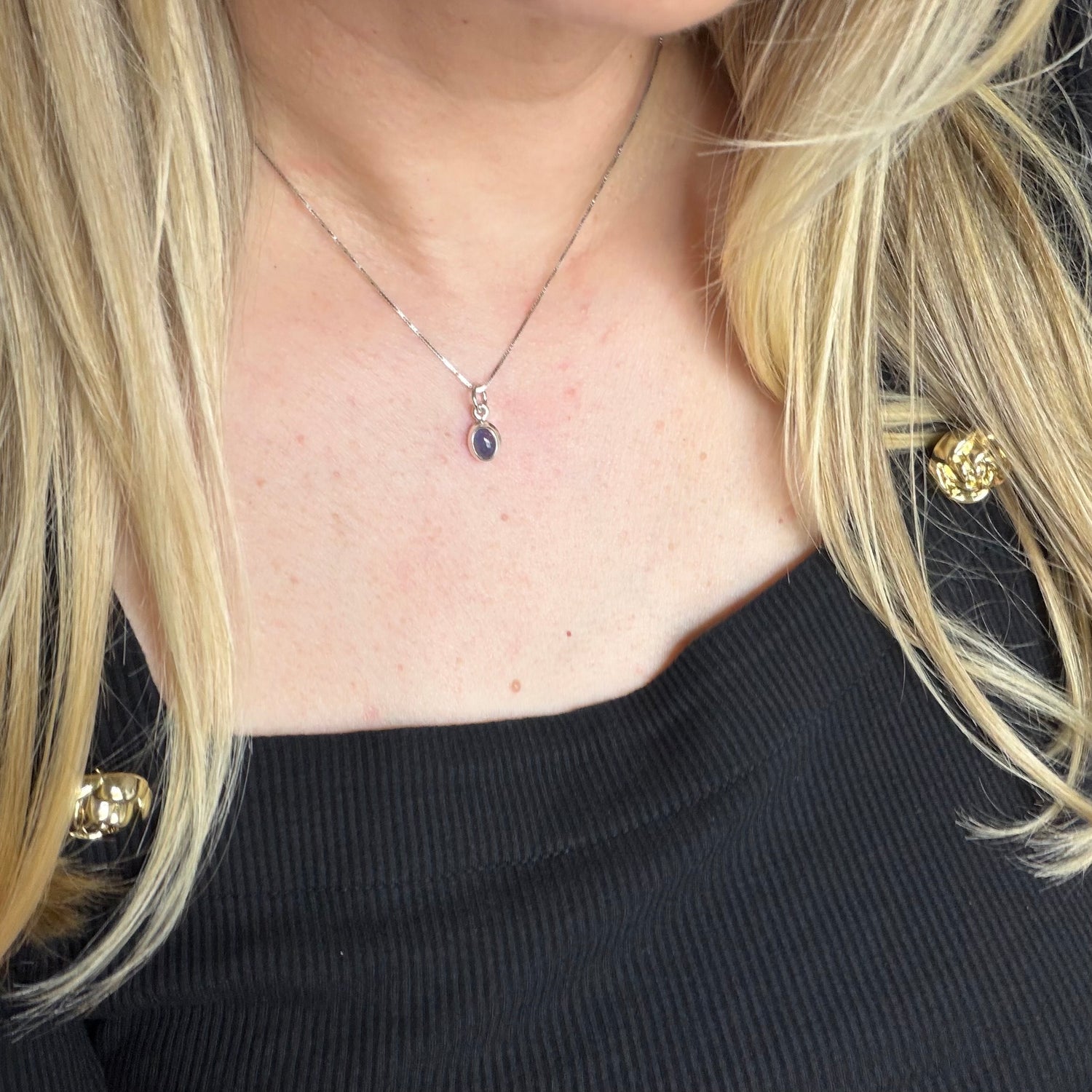 Ciondolo Punto Luce Tanzanite Argento 925 - Ovale
