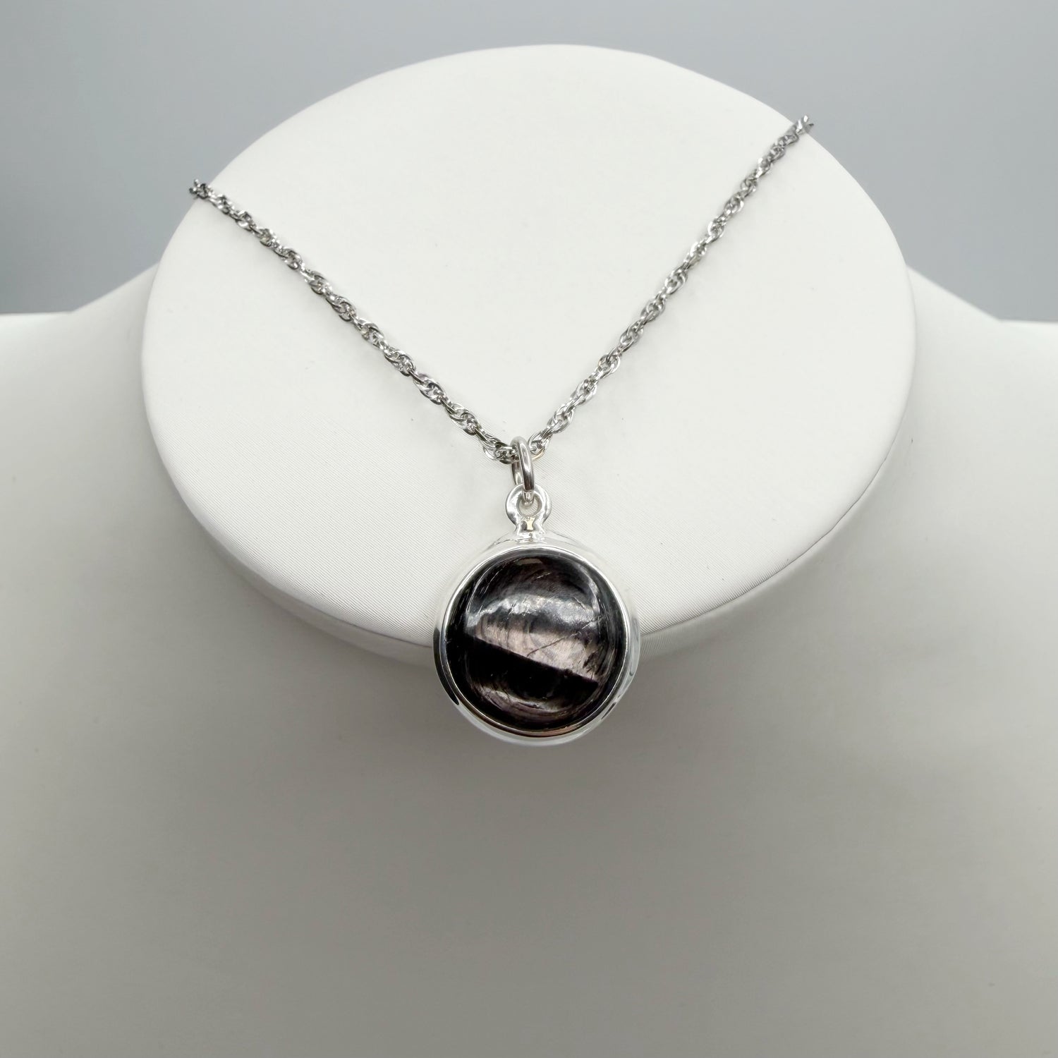 Ciondolo Iperstene Argento 925 - Tondo piccolo