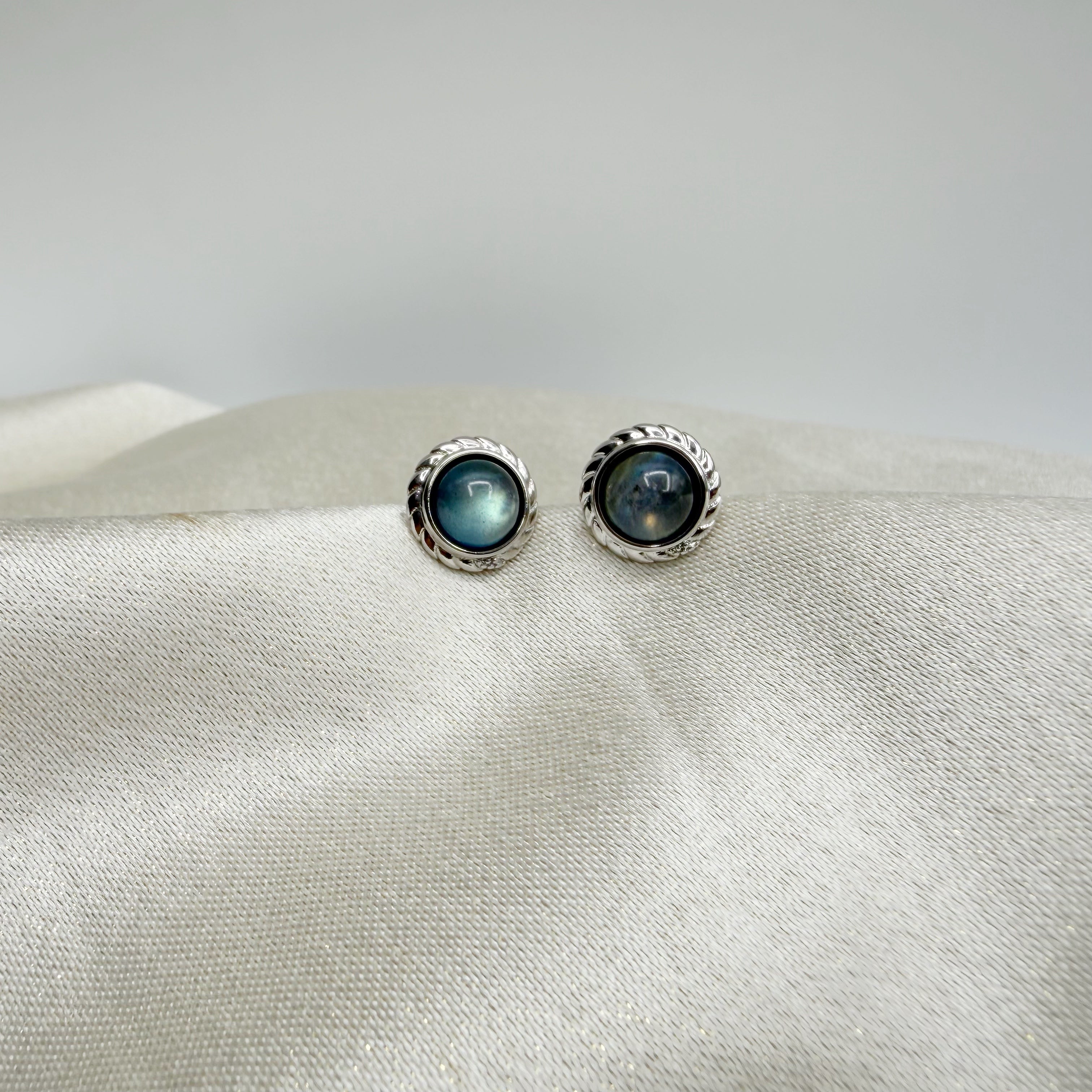 Orecchini a Lobo Labradorite Argento 925