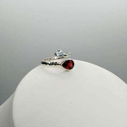 Anello Topazio e Granato - Argento 925