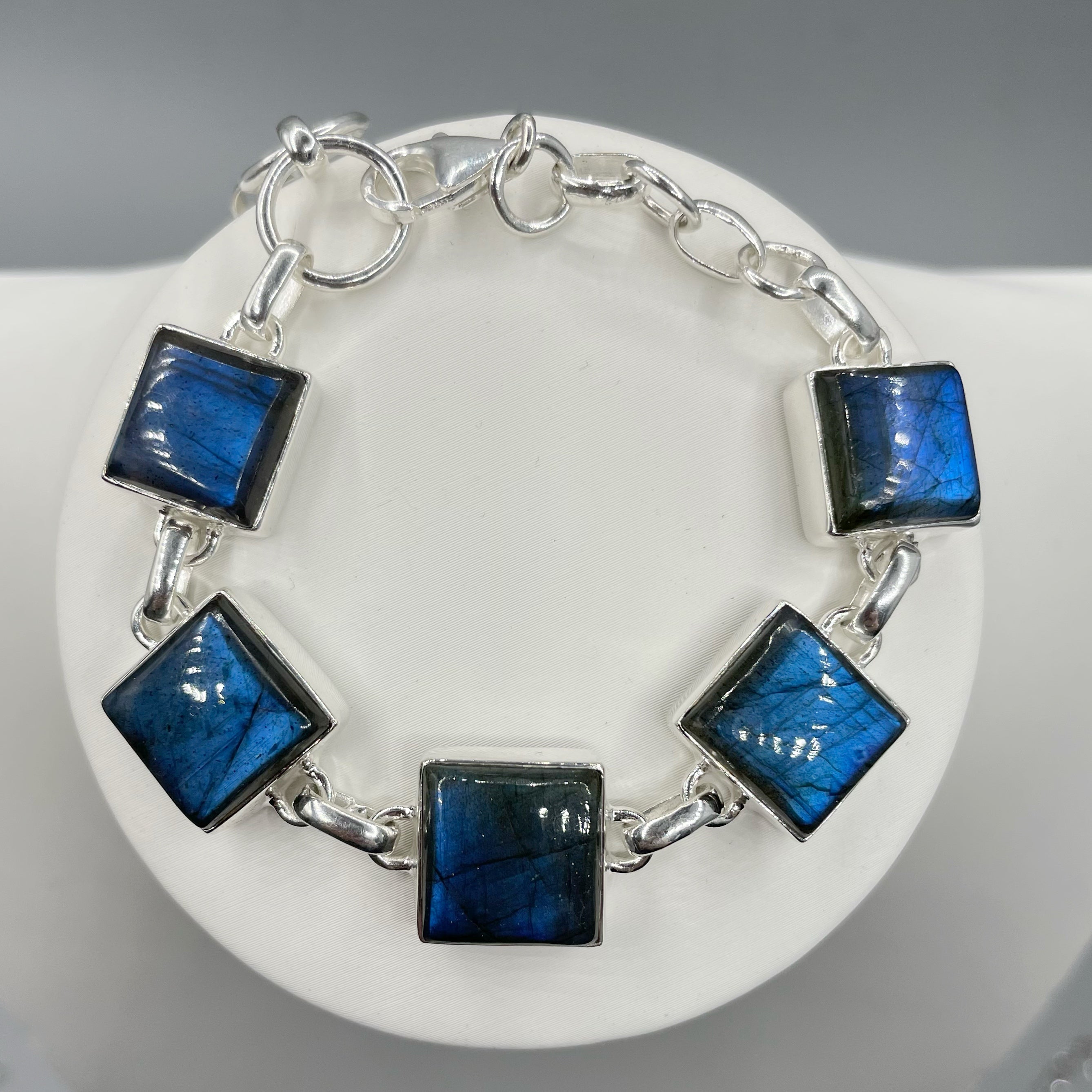 Bracciale Labradorite e Argento 925 - quadrato