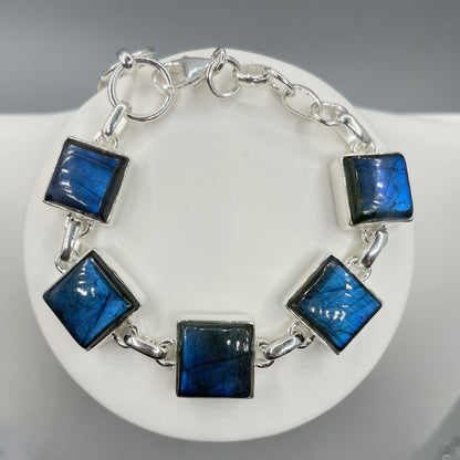 Bracciale Labradorite e Argento 925 - quadrato