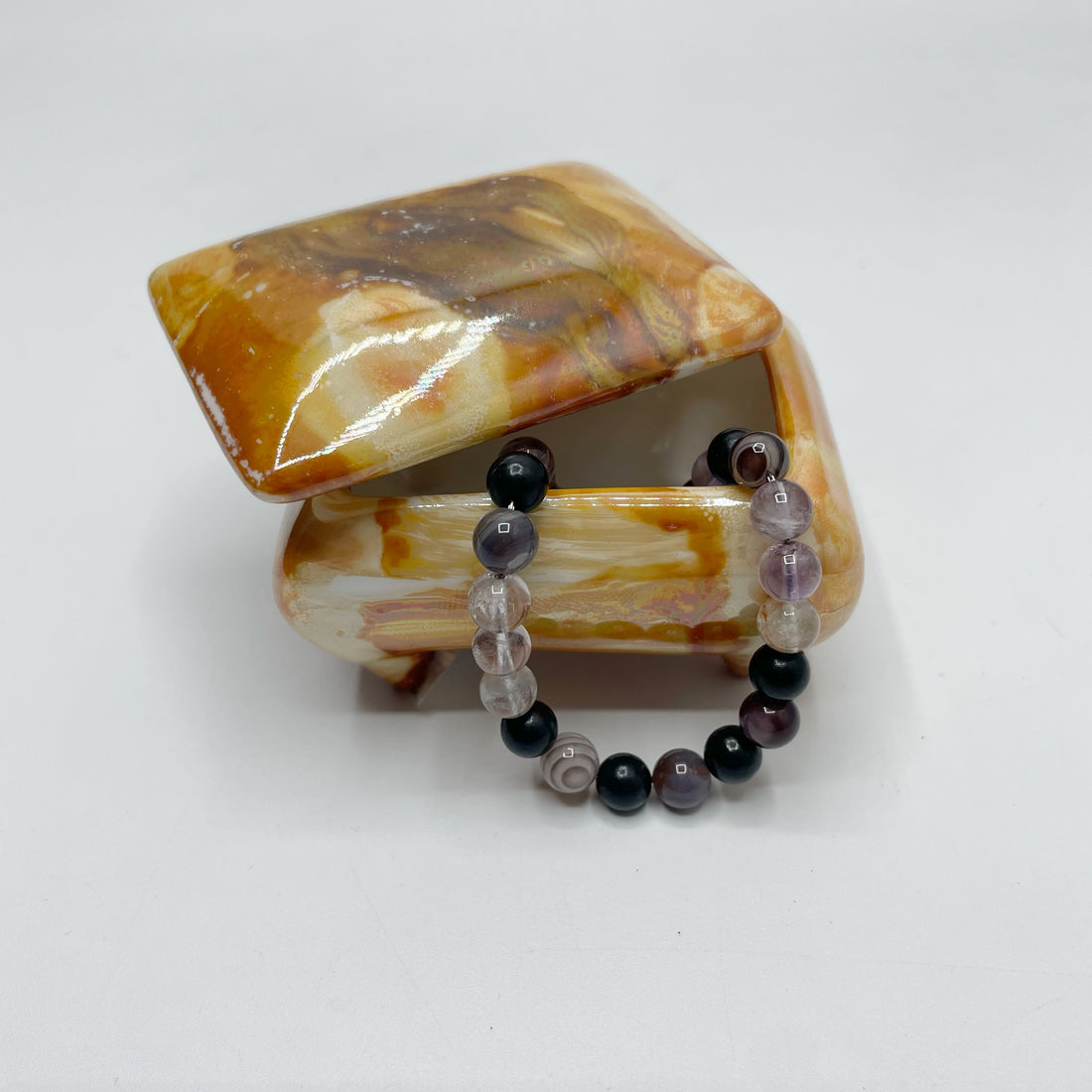 Portagioie piccolo, porcellana dipinta a mano - Arancio