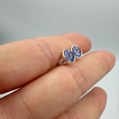 Orecchini a lobo Tanzanite - Argento 925 - Ovale
