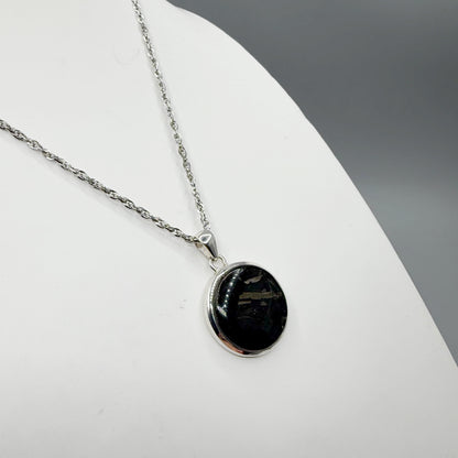Ciondolo Nuummite Argento 925 - Tondo