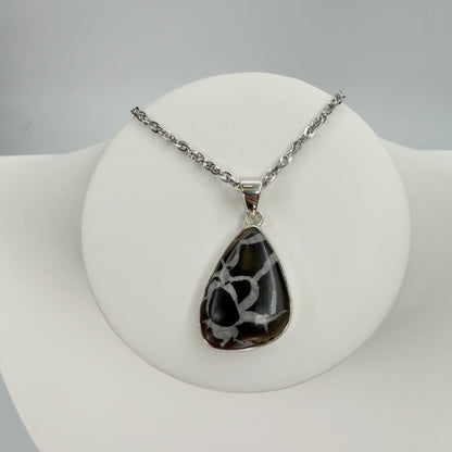 Ciondolo Septaria Nera Argento 925