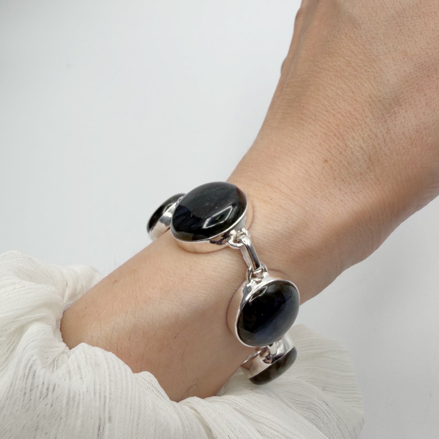 Bracciale Labradorite e Argento 925 - tondo