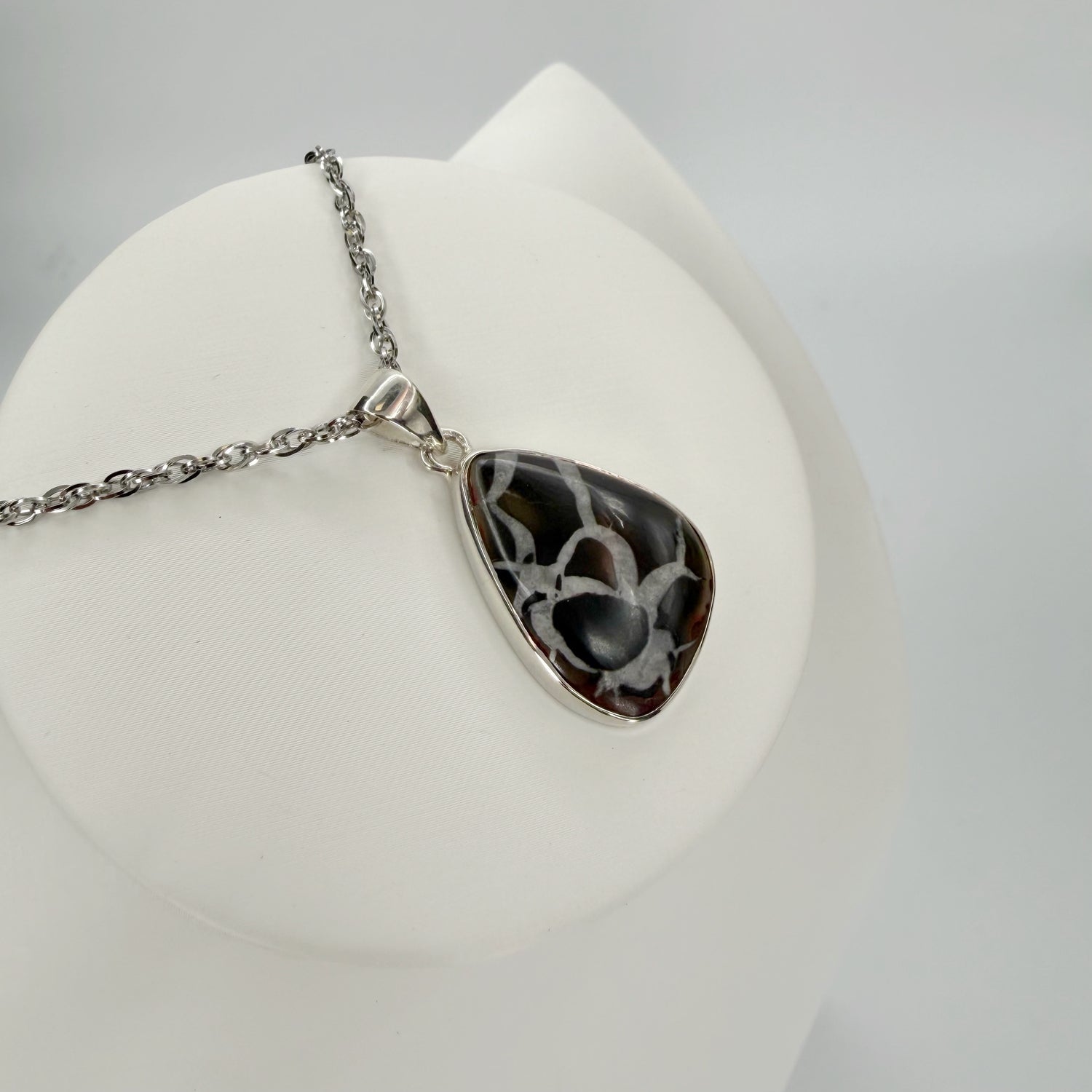 Ciondolo Septaria Nera Argento 925