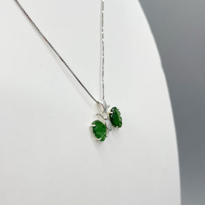 Ciondolo Farfalla Tormalina Verde e Argento 925
