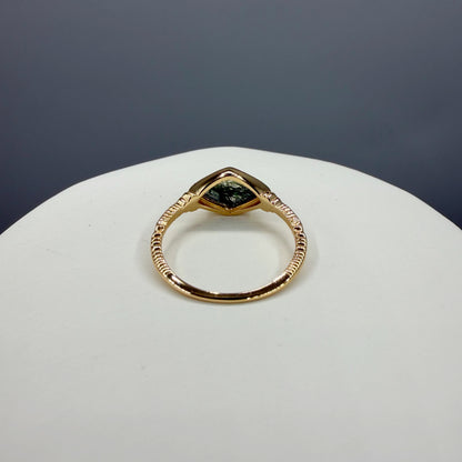 Anello Agata Muschiata | Argento 925 placcato oro 14k - NON REGOLABILE