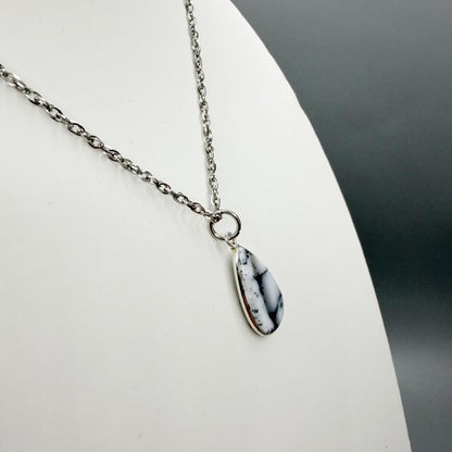 Ciondolo Opale Dendritico e Argento 925 - a Goccia