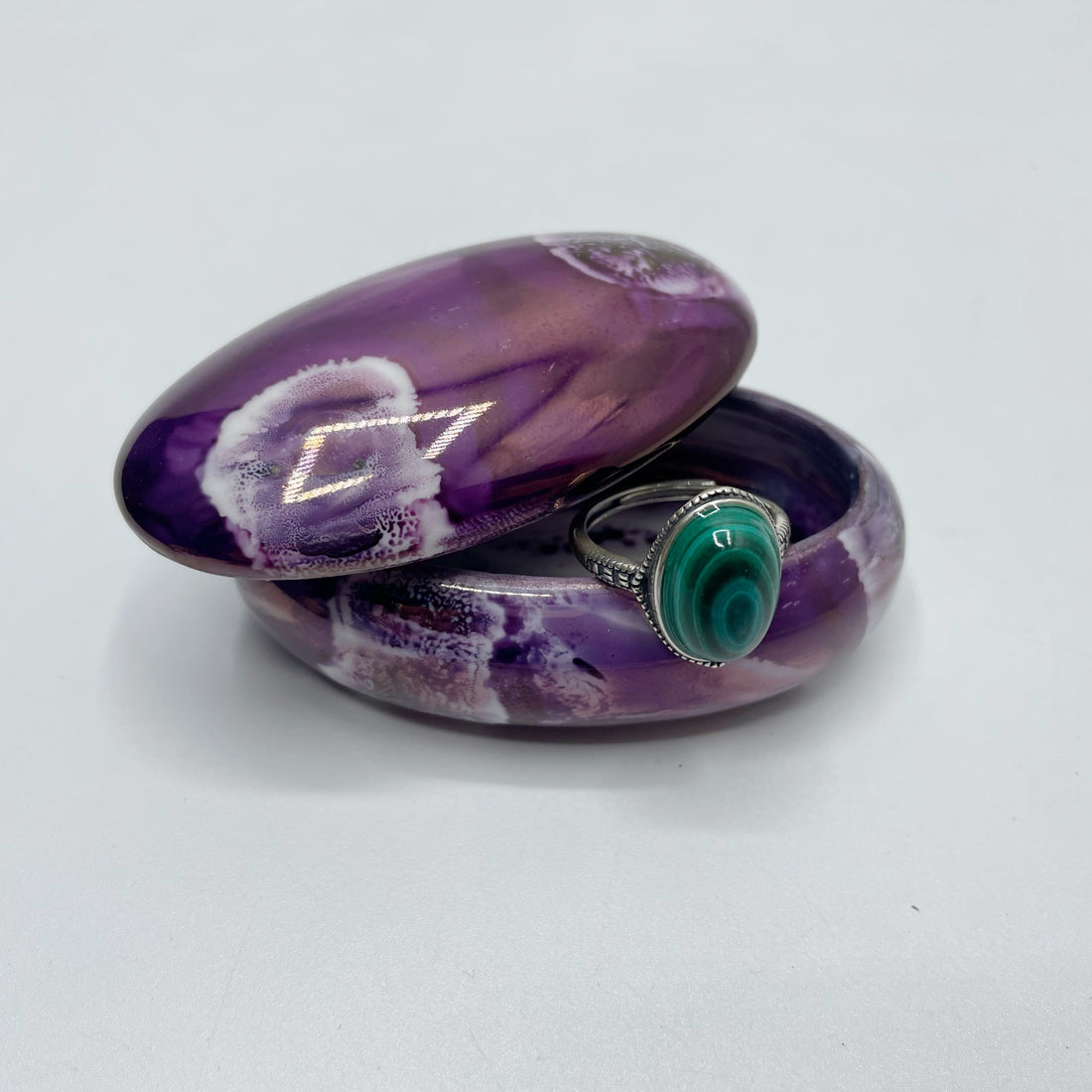 Portagioie Mignon, porcellana dipinta a mano - Viola