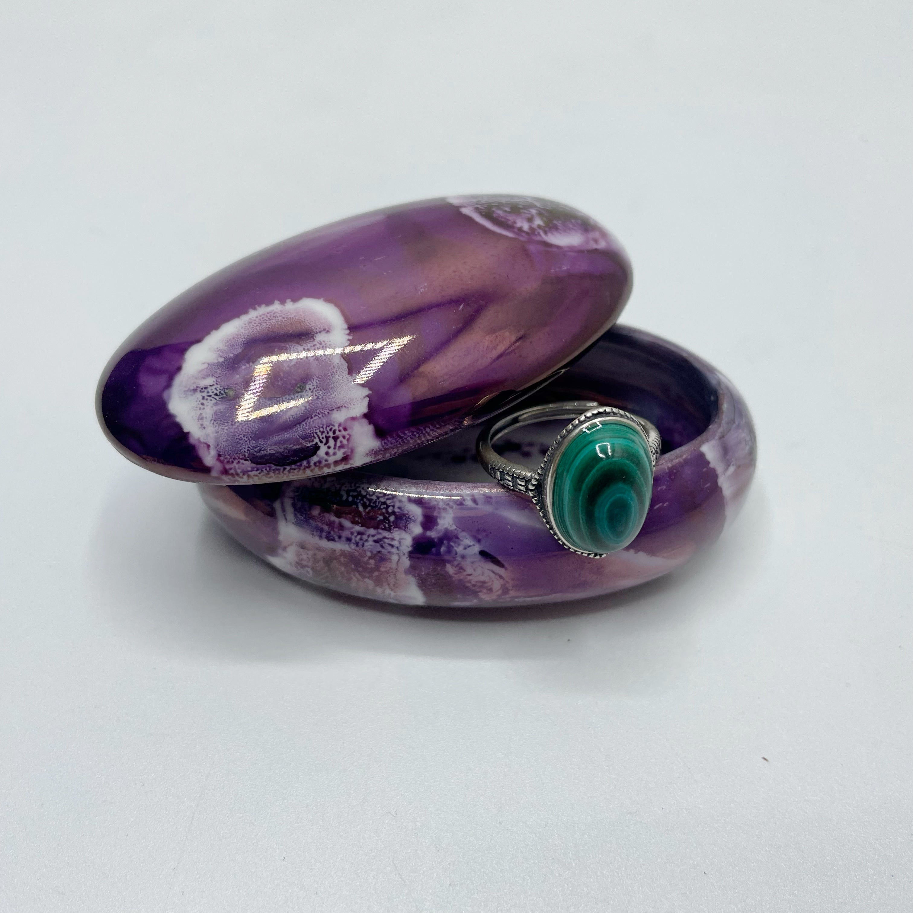 Portagioie Mignon, porcellana dipinta a mano - Viola