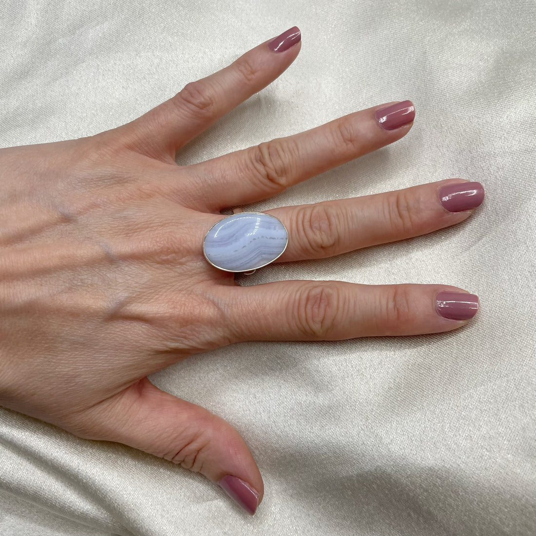 Anello Calcedonio e Argento 925