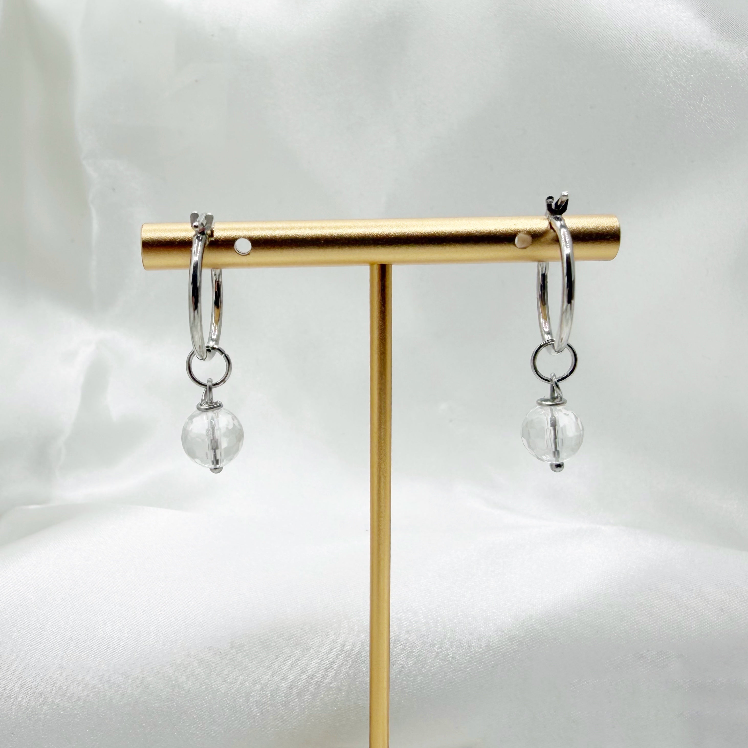 Orecchini Cerchio Cristallo di Rocca