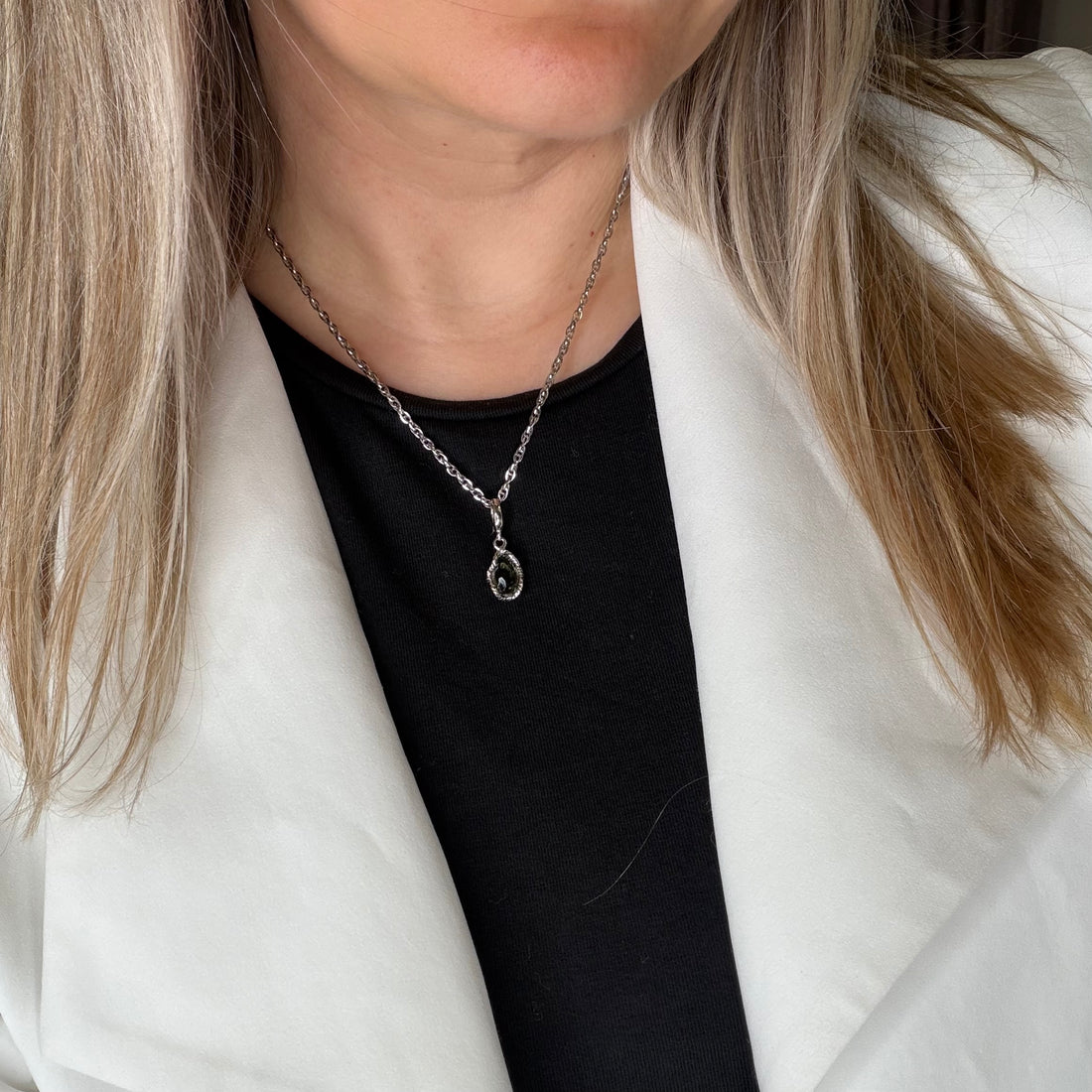 Ciondolo Moldavite e Argento 925