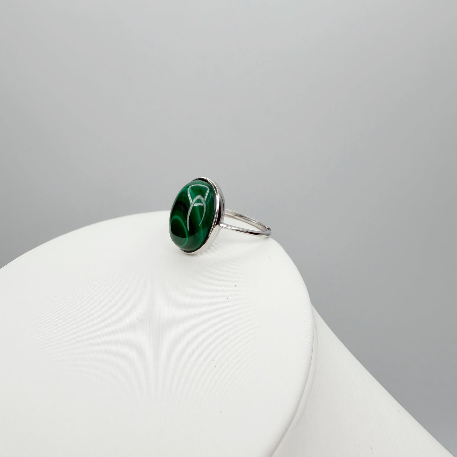 Anello Malachite Ovale - Argento 925