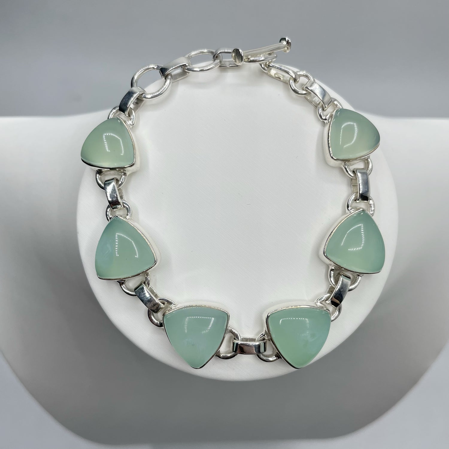 Bracciale Calcedonio Acqua e Argento 925