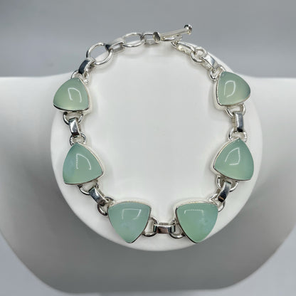 Bracciale Calcedonio Acqua e Argento 925