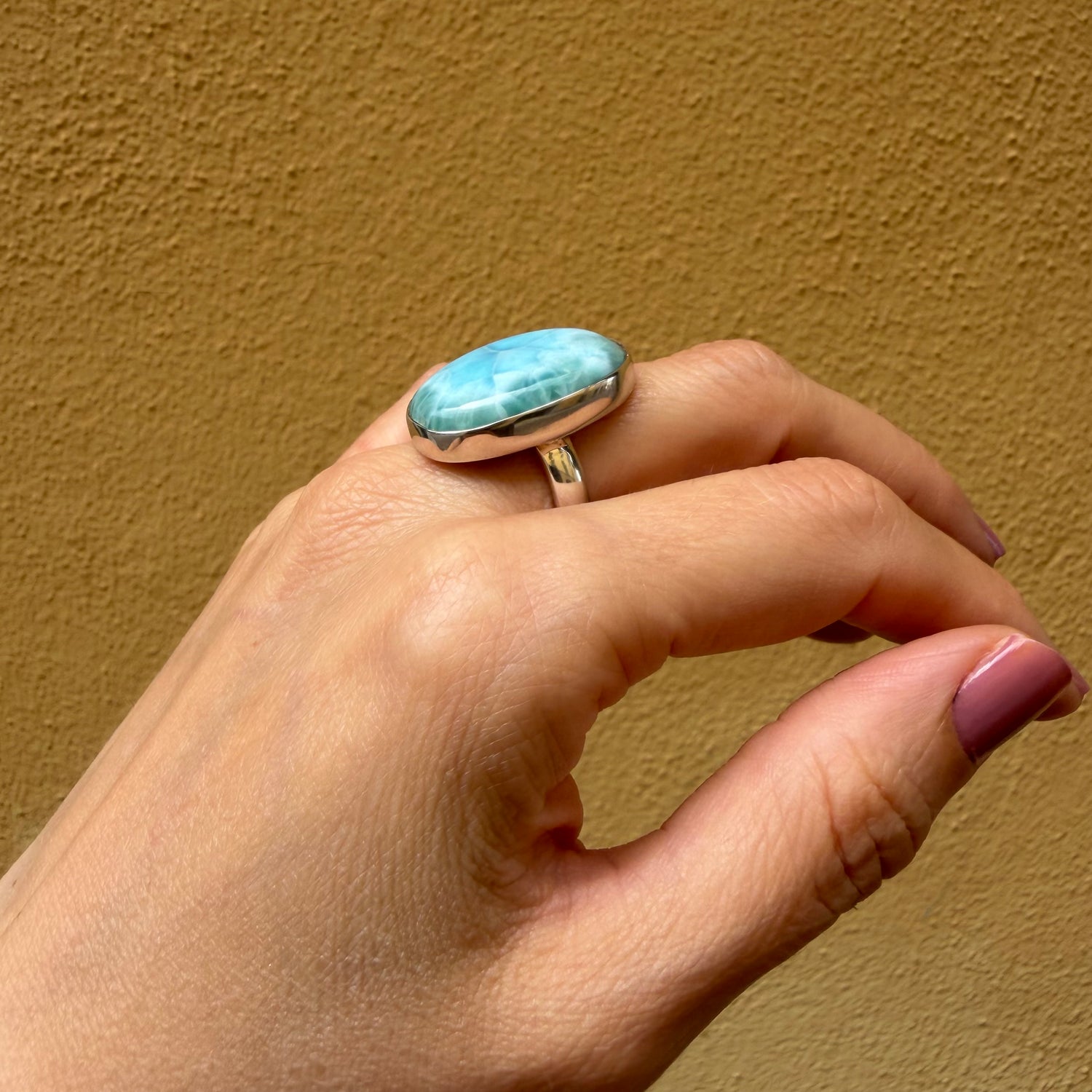 Anello Larimar Argento 925 - Ovale grande