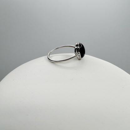 Anello Ossidiana  e Argento 925