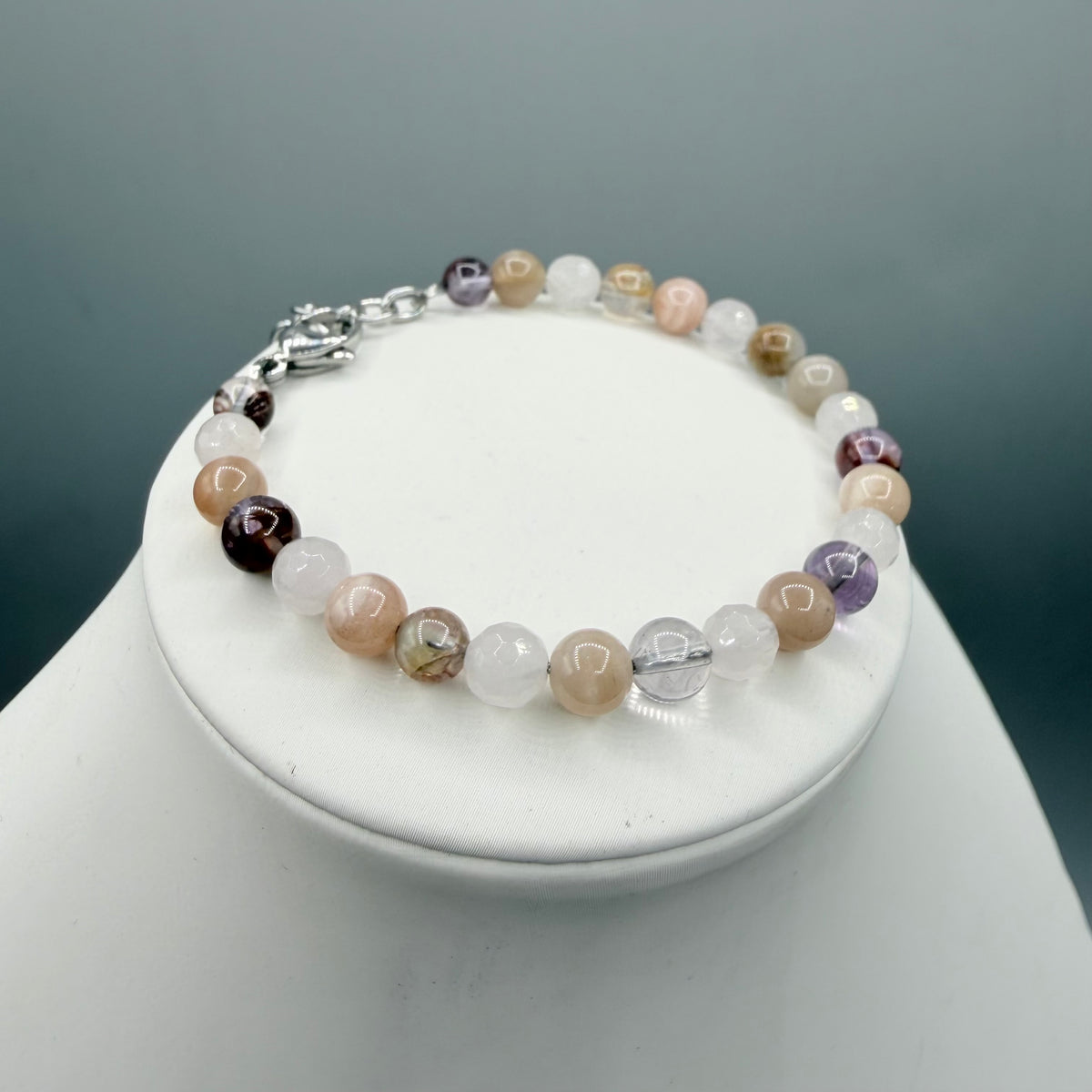 Bracciale Serenità e Gioia - Super Seven, Quarzo Rosa, Pietra di Luna - LIMITED EDITION