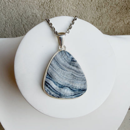 Ciondolo Desert Druzy Argento 925 - Triangolo arrotondato