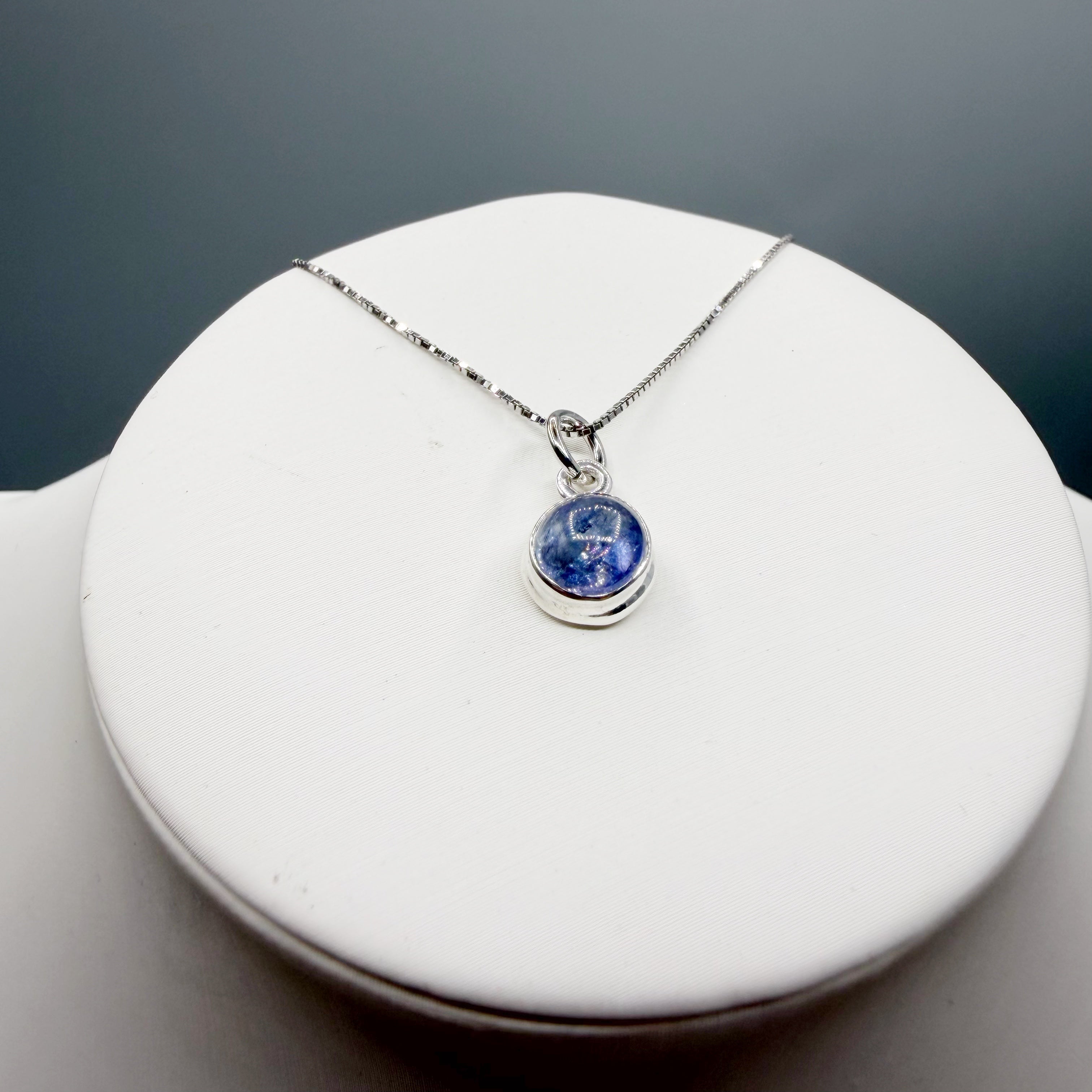 Ciondolo Punto Luce Tanzanite Argento 925 - Tondo LISCIO