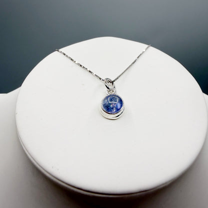 Ciondolo Punto Luce Tanzanite Argento 925 - Tondo LISCIO