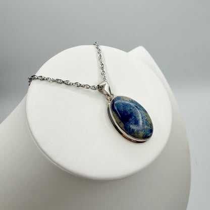 Ciondolo Azzurrite e Argento 925 - Ovale