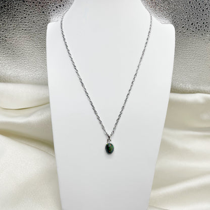 Ciondolo Opale Nero Chalama Ovale - Argento 925