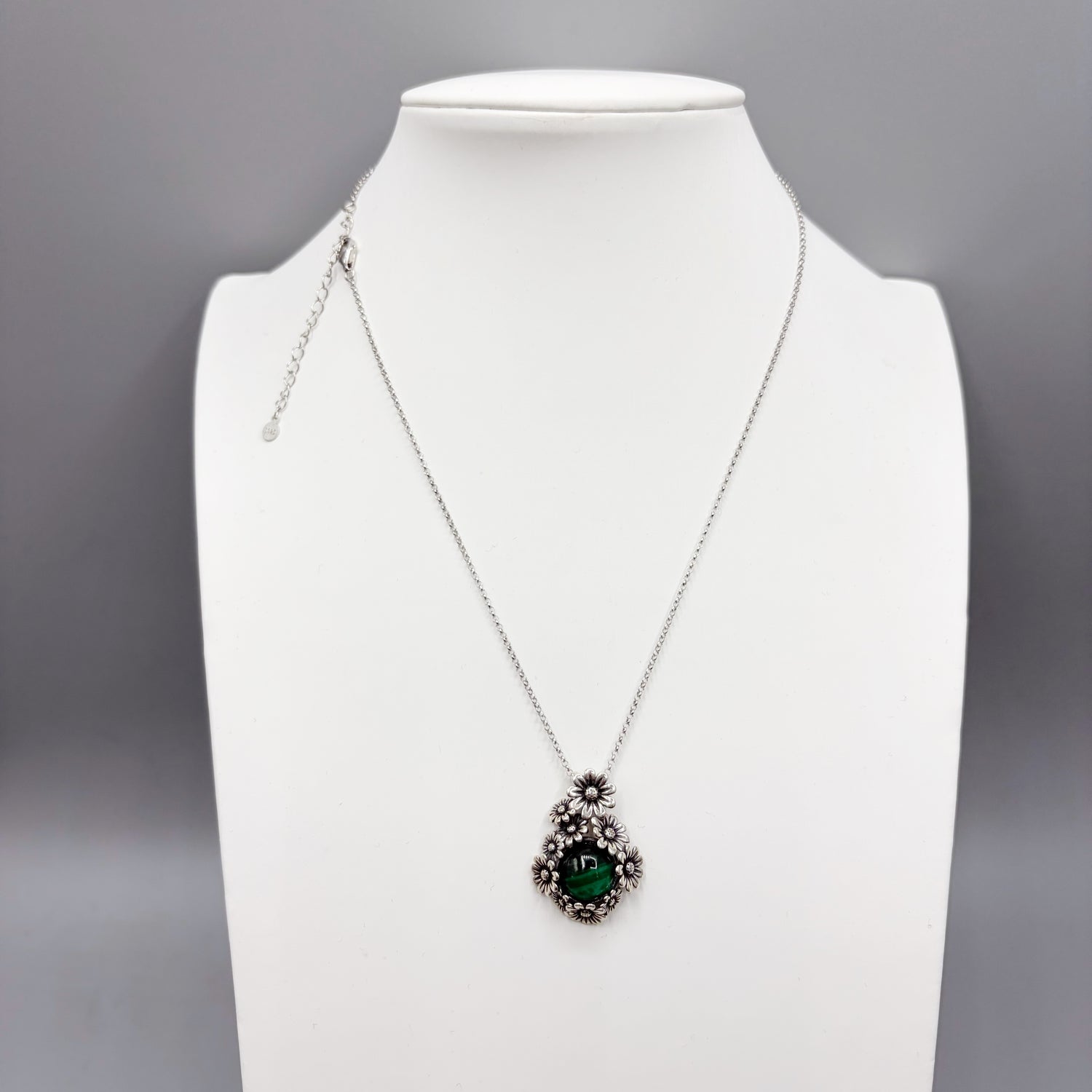 Ciondolo Malachite Fiore - Argento 925