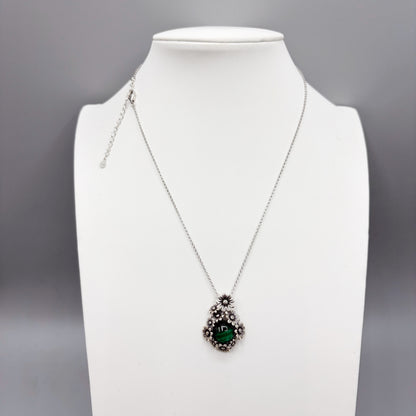 Ciondolo Malachite Fiore - Argento 925