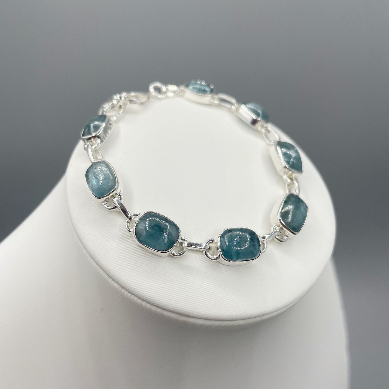 Bracciale Cianite Acquamarina e Argento 925