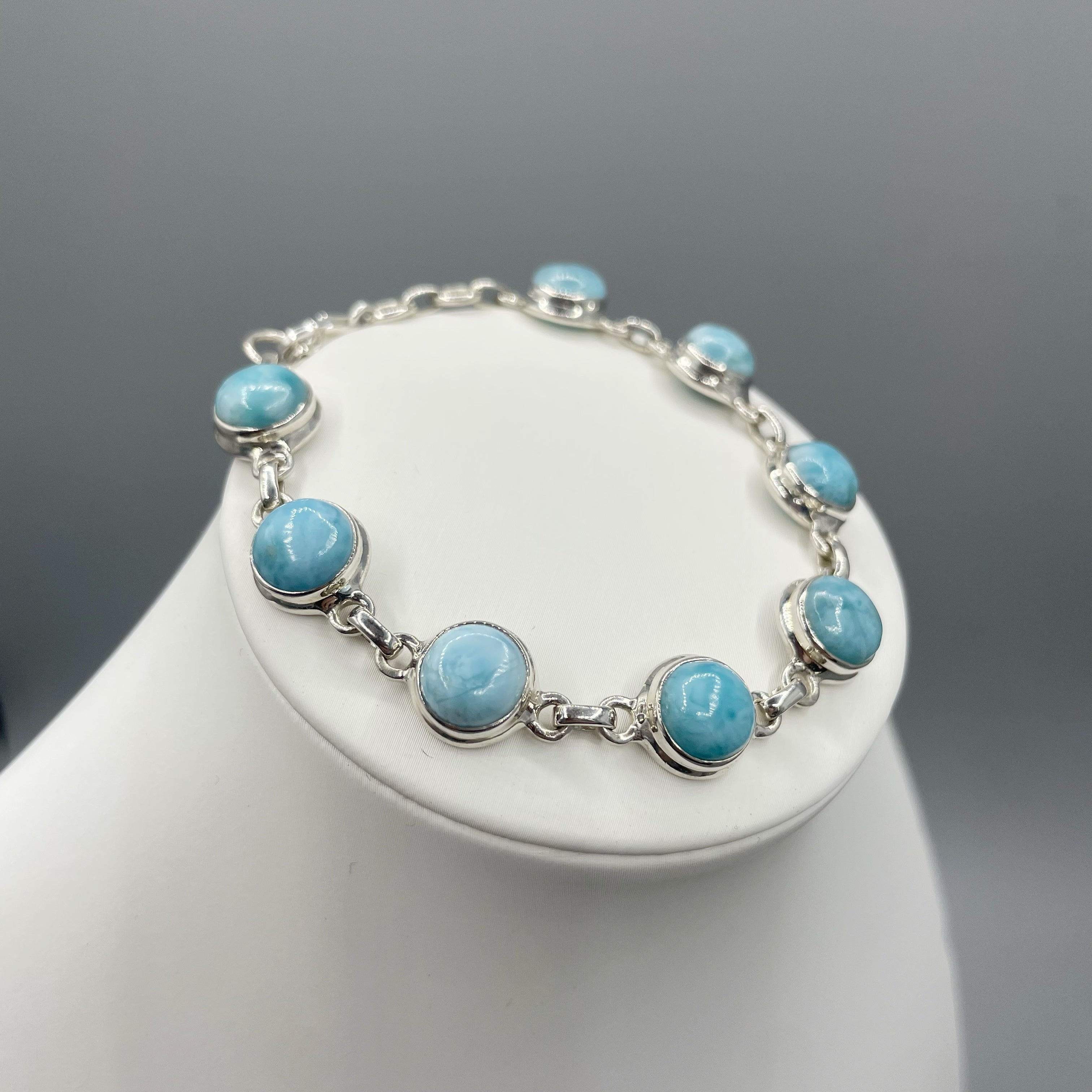 Bracciale Larimar e Argento 925 - tondo