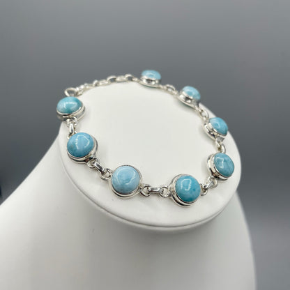 Bracciale Larimar e Argento 925 - tondo