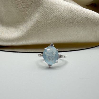 Anello Princess Acquamarina e Argento 925