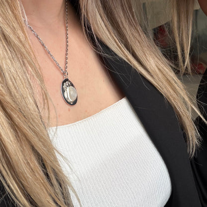 Ciondolo Diadema Labradorite Bianca - Argento 925