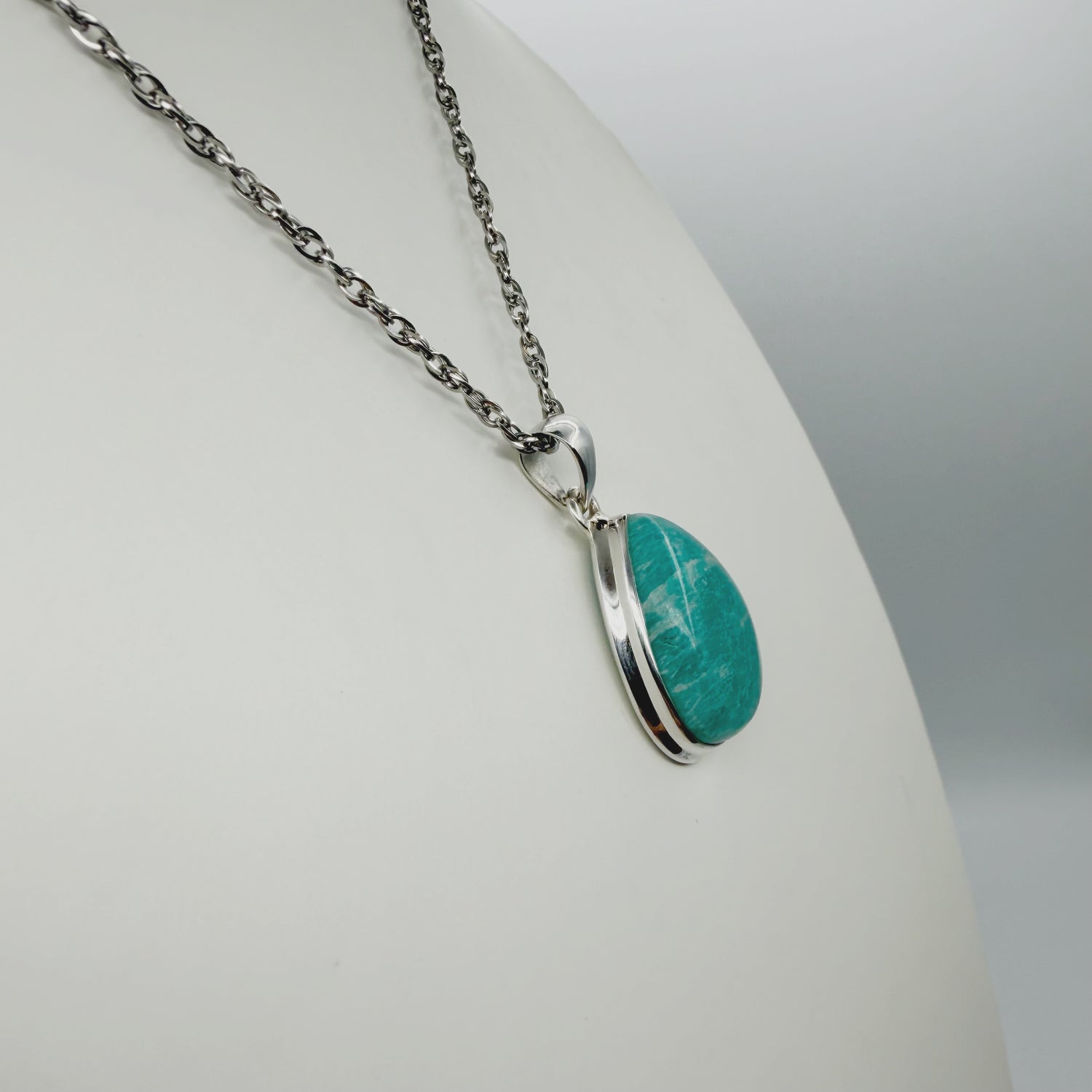 Ciondolo Amazzonite e Argento 925 - a Goccia