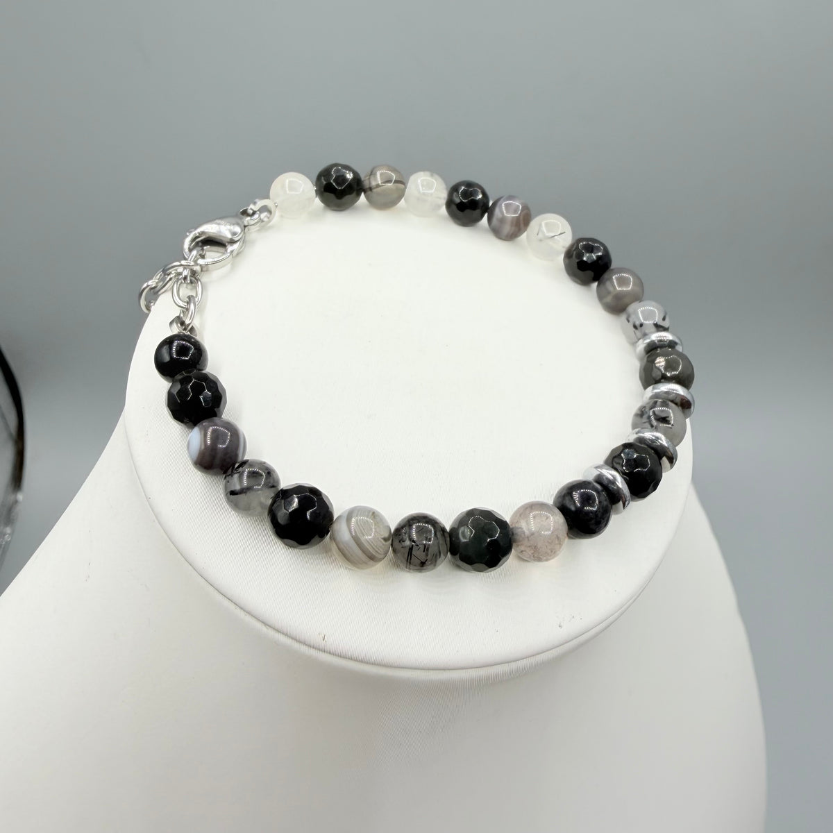 Bracciale Nodo Protettivo | Occhio di Shiva, Quarzo Tormalinato, Ossidiana, Ematite - LIMITED EDITION