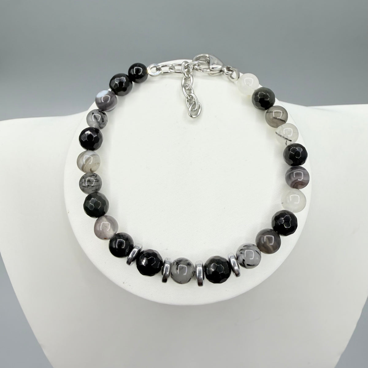 Bracciale Nodo Protettivo | Occhio di Shiva, Quarzo Tormalinato, Ossidiana, Ematite - LIMITED EDITION