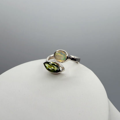 Anello Peridoto e Opale Etiope - Argento 925