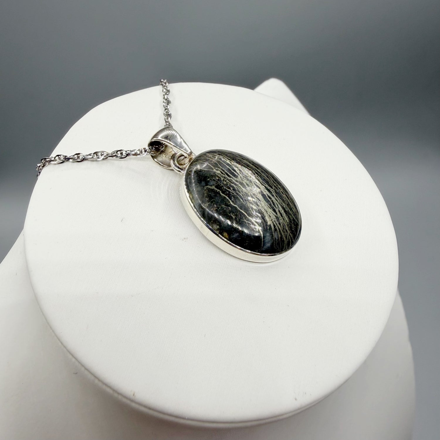 Ciondolo Pirite Feather (piuma) - Argento 925