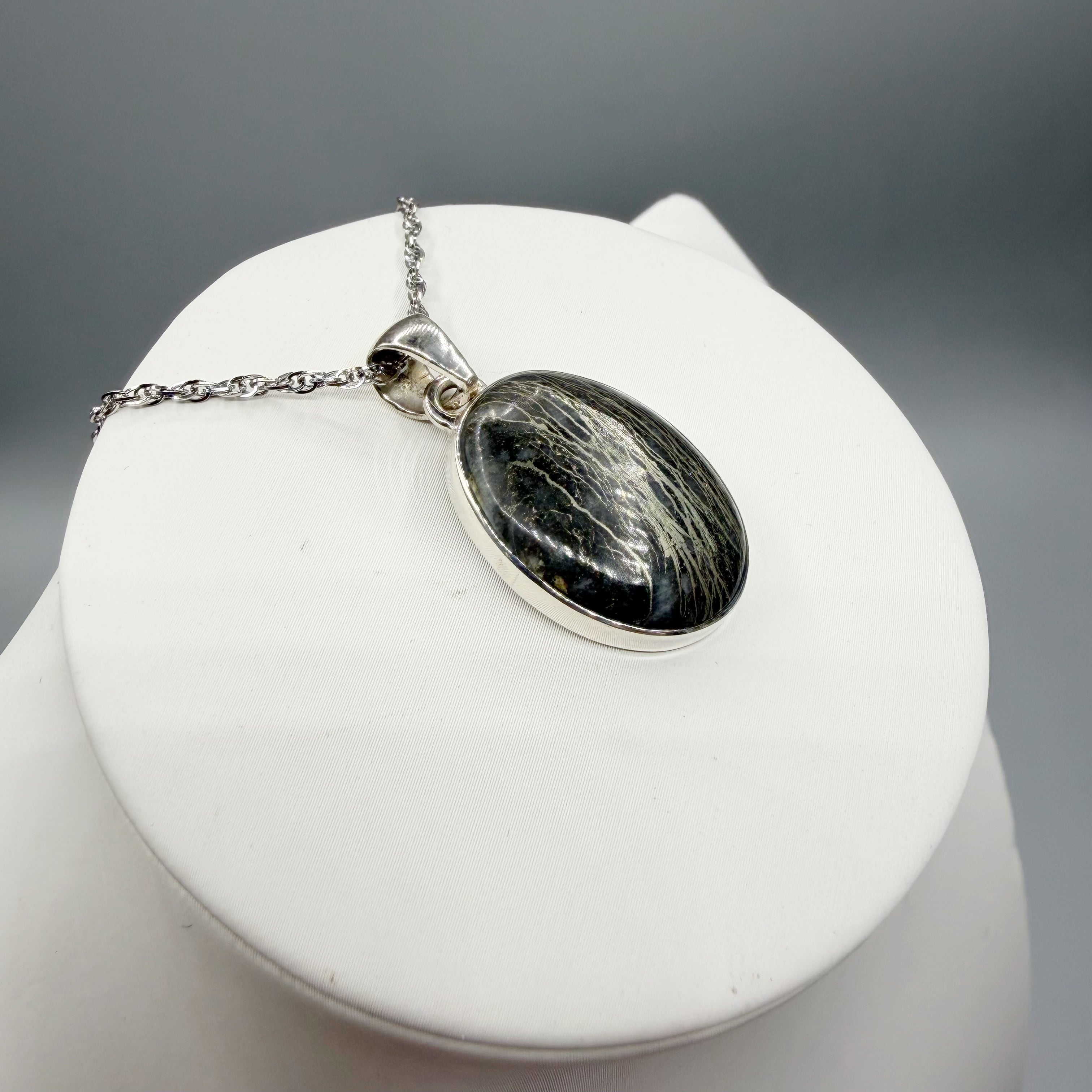 Ciondolo Pirite Feather (piuma) - Argento 925