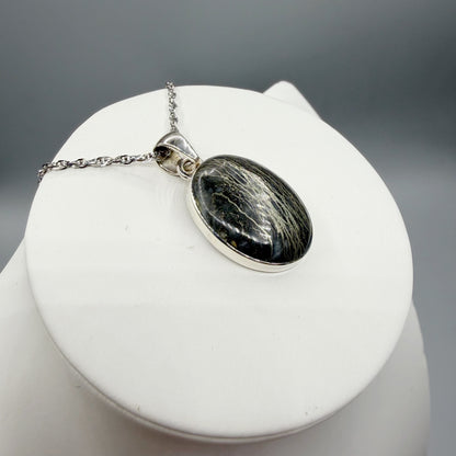 Ciondolo Pirite Feather (piuma) - Argento 925