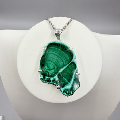 Ciondolo Malachite e Crisocolla Argento 925 - irregolare