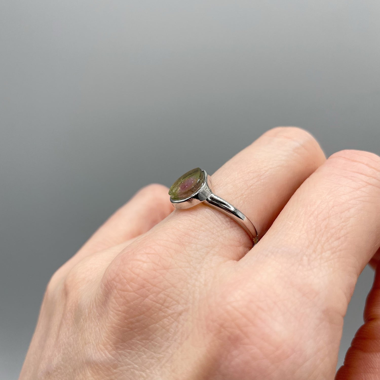 Anello Tormalina Watermelon - Argento 925